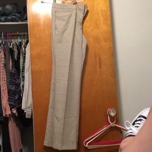 New York and Company Tan/Pink Striped Dress Pants